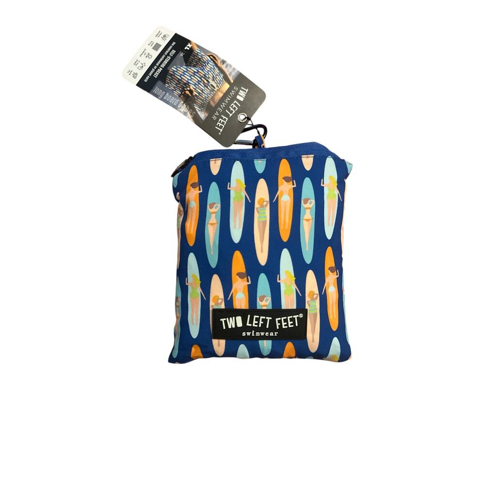 NWT Men XL 36 Two Left Feet Swimwear Self Storing Surf Trunks Long Board Babes